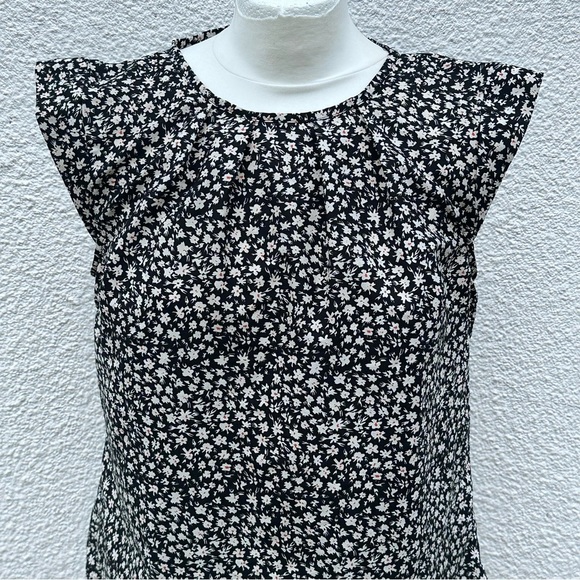 PEACOCKS Black Floral Blouse Size 12 - Picture 12 of 12